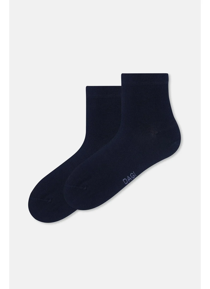 داجي Navy Blue Men's 2-Pack Baklava Pattern Bamboo Socks