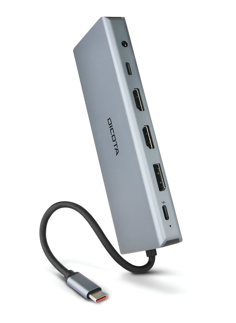 DICOTA - USB C Docking Station 13-in-1 4K Triple Display Dual HDMI, DP, 10Gbps A and C Data Ports 100W PD, Ethernet, 3.5 audio SD Card Reader USB C Hub for Macbook Dell XPS Thinkpad Yoga - Image 1