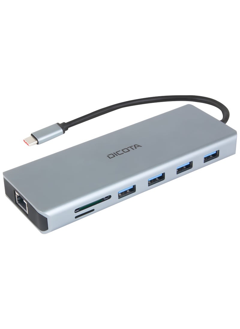 DICOTA - USB C Docking Station 13-in-1 4K Triple Display Dual HDMI, DP, 10Gbps A and C Data Ports 100W PD, Ethernet, 3.5 audio SD Card Reader USB C Hub for Macbook Dell XPS Thinkpad Yoga - Image 1