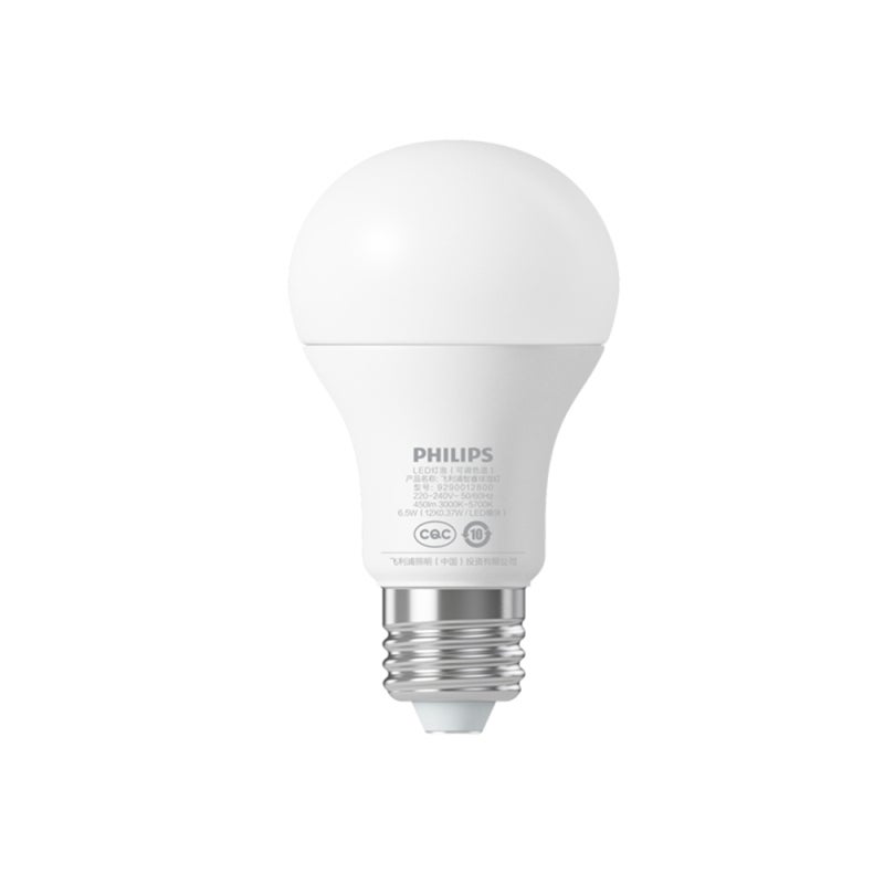 فيليبس المصباح الذكي LED E27 قابل للتعتيم مع درجة حرارة لون من 3000 كلفن إلى 5700 كلفن - تحكم عبر تطبيق المنزل واتصال Wi-Fi، ضوء ذكي لمختلف تركيبات الإضاءة - Image 1