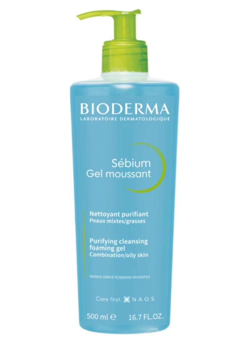Bioderma Sebium Gel Moussant Purifying Foaming Blue 500ml  - Image 1