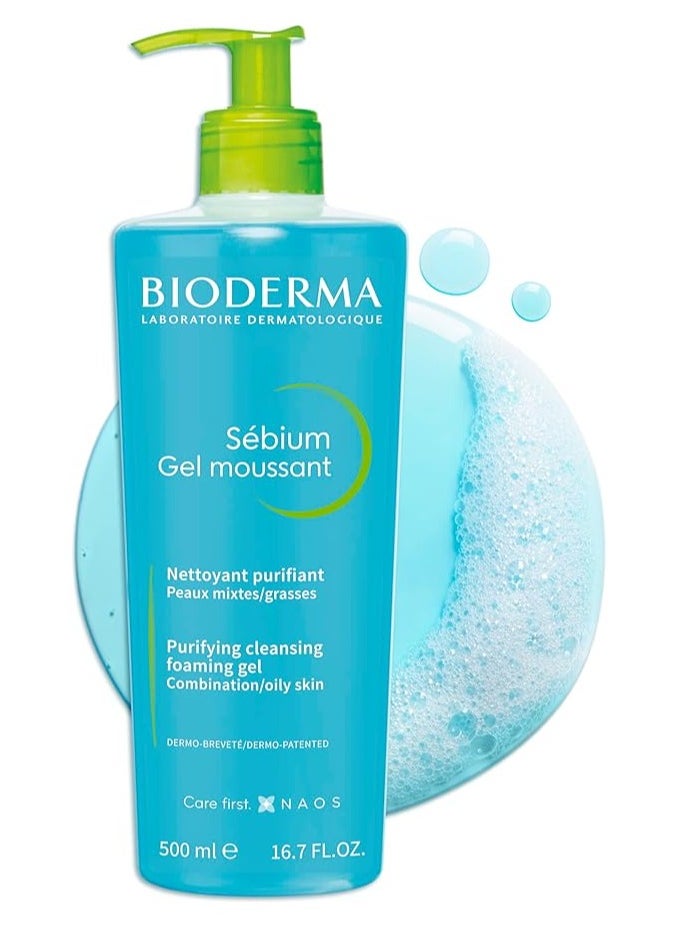 Bioderma Sebium Gel Moussant Purifying Foaming Blue 500ml  - Image 3