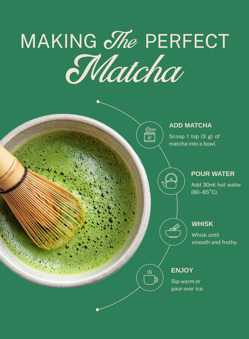 Elephant & Fig Tree Organic Ceremonial Grade Matcha 100g | Authentic Japanese Matcha Green Tea | Premium Antioxidant Superfood | Elephant & Fig Tree - Image 4
