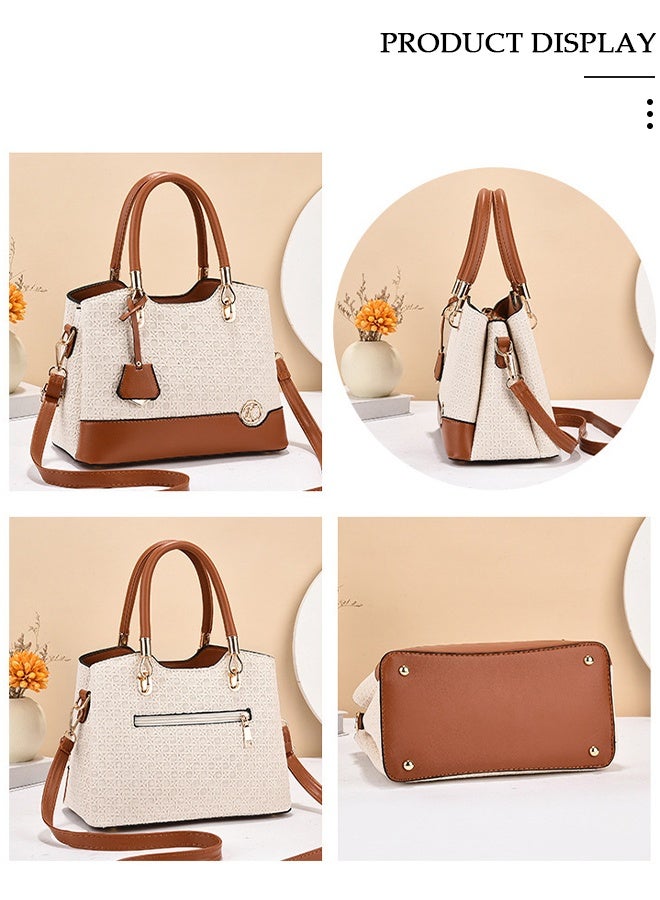 DUNISO Vintage Women's Faux Leather Tote Bag Large Capacity Shoulder Handbag Fashion Satchel Crossbody Bag with Detachable Strap for Everyday Use Travel Work - Image 3
