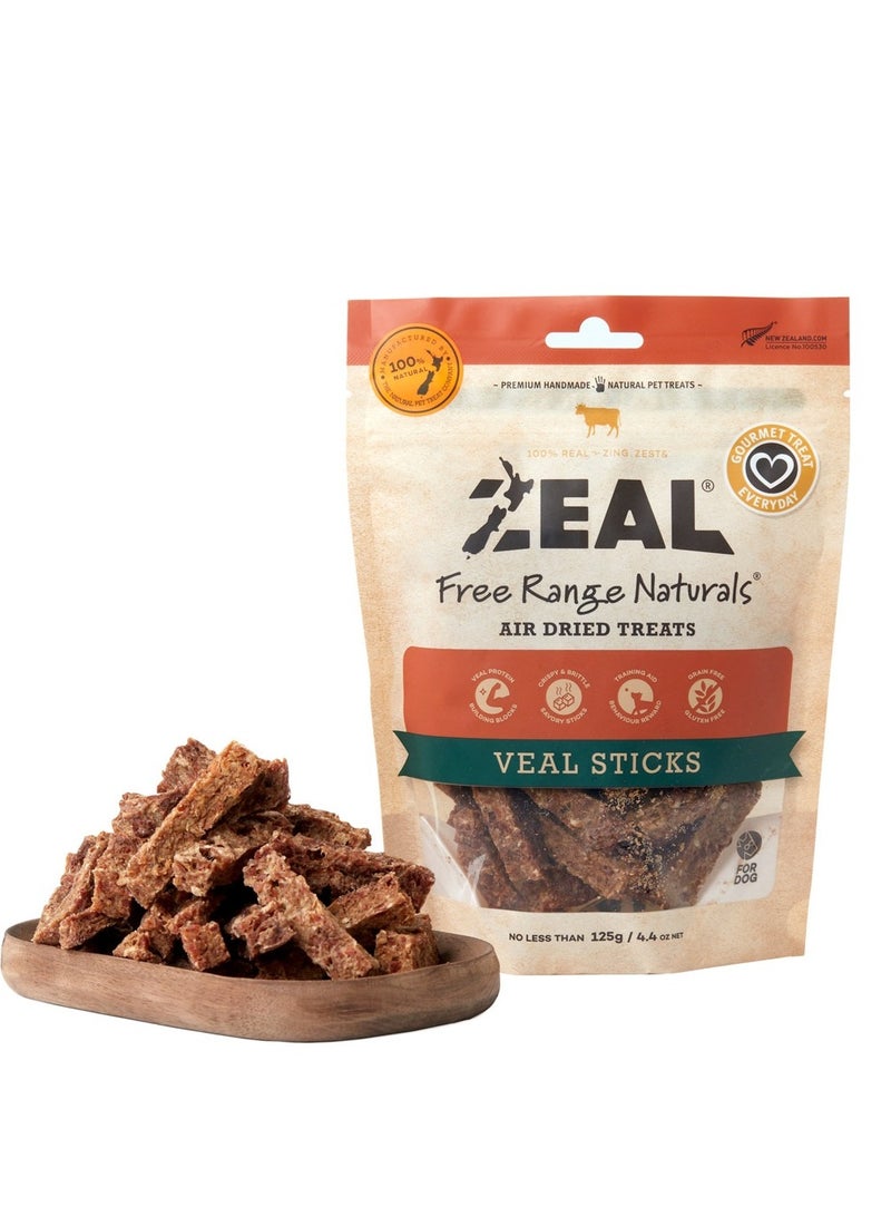 zeal Free Range Naturals Air Dried Veal Sticks 125g