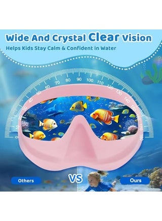 2 Pack Kids Swim Goggles with Nose Cover, Wide View Anti-Fog UV Protection Swimming Mask for Boys Girls Ages 3-14 - view 3