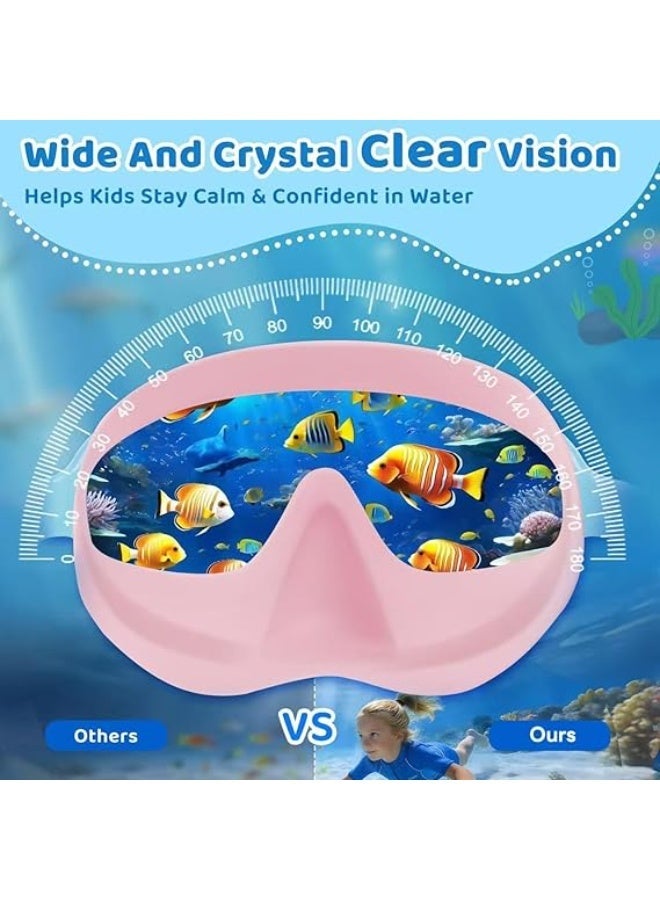 ATRJSZ 2 Pack Kids Swim Goggles with Nose Cover, Wide View Anti-Fog UV Protection Swimming Mask for Boys Girls Ages 3-14 - Image 3