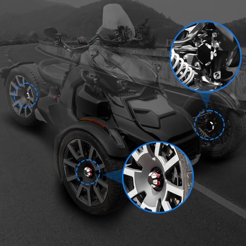 Hutexico CNC Aluminum Axle Caps & Wheel Bearing Covers Kit (5-Piece) for Can-Am Ryker - Front & Rear Axle Nut Protection for Ryker 600, 900, Ace, Rally (2015-2025), Sport (2022-2025) Models, Black - Image 4
