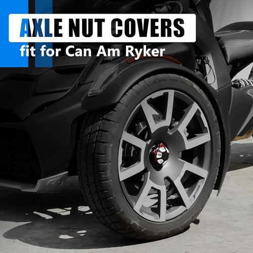Hutexico CNC Aluminum Axle Caps & Wheel Bearing Covers Kit (5-Piece) for Can-Am Ryker - Front & Rear Axle Nut Protection for Ryker 600, 900, Ace, Rally (2015-2025), Sport (2022-2025) Models, Black - Image 2