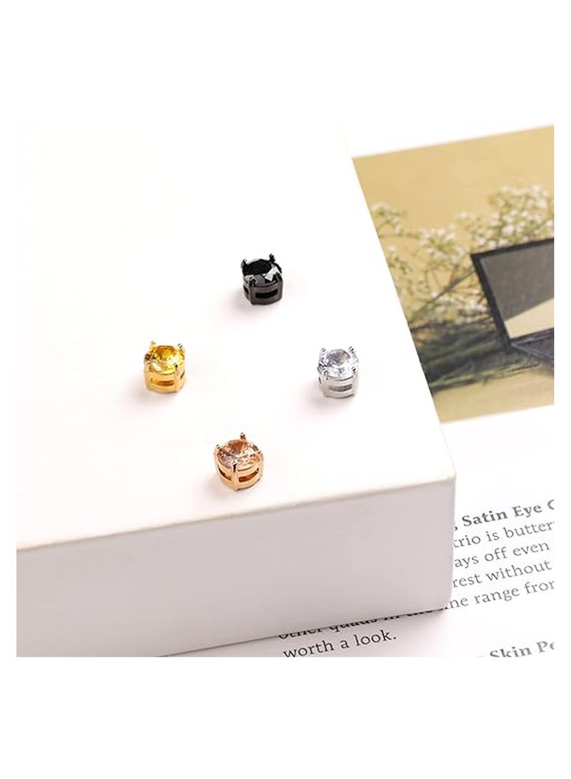 SOLARAE 4 Pairs Magnetic Earrings for Women, Magnetic Slimming Earrings for Women, Non Piercing Stud Earrings Ear Ornament Set for Unisex 6MM - Image 5