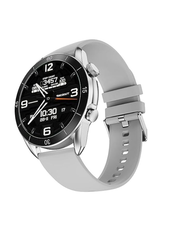Fire-Boltt Legacy Luxury Round Smart Watch 1.43″ Super AMOLED, Bluetooth Calling, Wireless Charging, Voice Assistant, SPO₂ & Heart Rate Monitor, 110+ Sports Modes, Smart Watch for Men & Women - Grey - Image 1