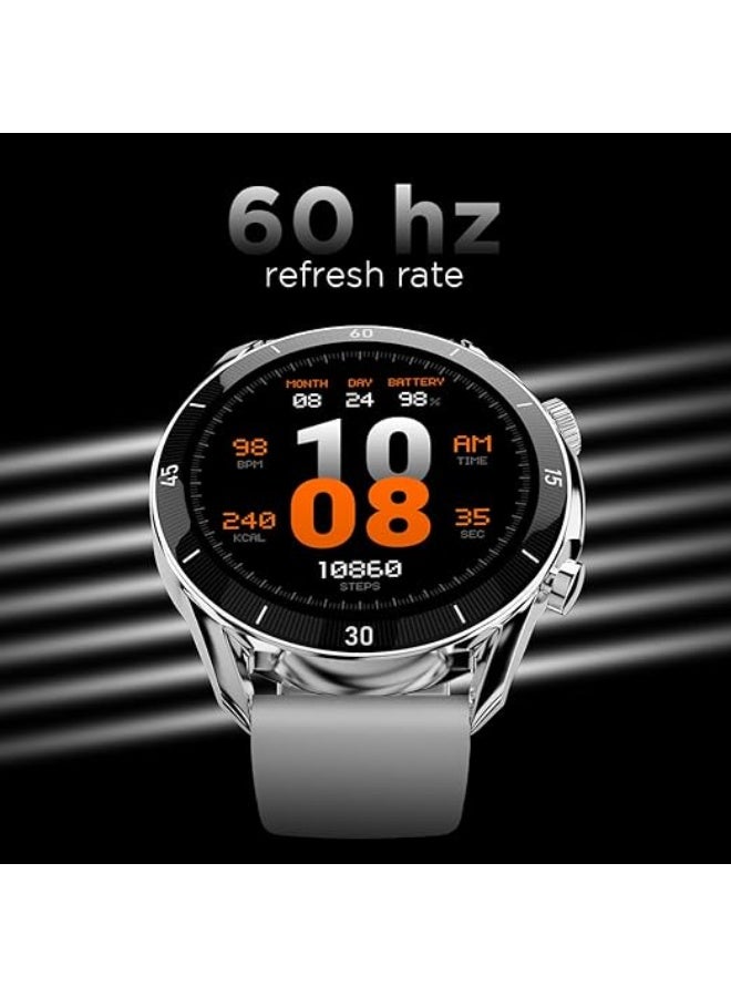 Fire-Boltt Legacy Luxury Round Smart Watch 1.43″ Super AMOLED, Bluetooth Calling, Wireless Charging, Voice Assistant, SPO₂ & Heart Rate Monitor, 110+ Sports Modes, Smart Watch for Men & Women - Grey - Image 4