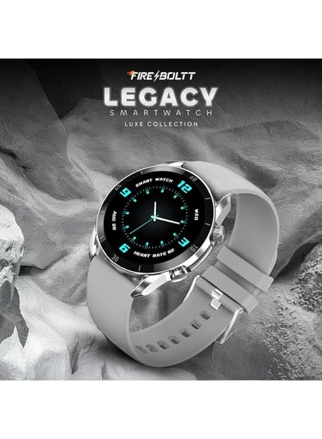 Fire-Boltt Legacy Luxury Round Smart Watch 1.43″ Super AMOLED, Bluetooth Calling, Wireless Charging, Voice Assistant, SPO₂ & Heart Rate Monitor, 110+ Sports Modes, Smart Watch for Men & Women - Grey - Image 3