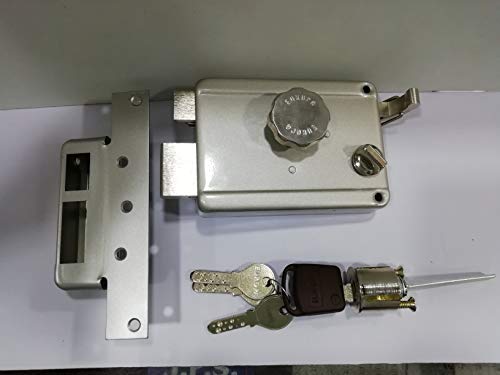 Europa 8010NS Brass Night Latch Door Lock | Inside Opening | 14-Pin Dimple Key Technology | Nickel Silk Finish | Strong Dead Bolt & Latch Mechanism | High-Security Main Door Lock - Image 3