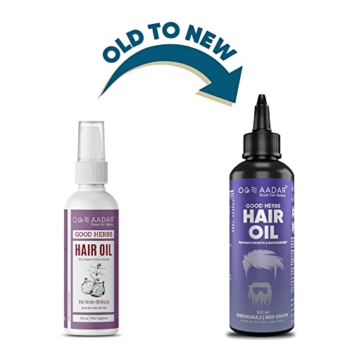 AADAR GOOD HERBS Hair Oil | Ayurvedic Hair Fall and Damage Control | Supports Hair Grows | Red Onion, Bhringraj, Hibiscus, Virgin Coconut | 100ml (Pack of 2) - Image 2