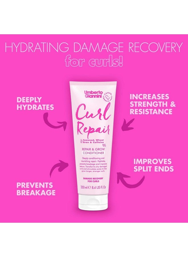 Umberto Giannini Curl Repair Conditioner, Vegan & Cruelty Free Repair & Growth Formula with Seaweed, Wheat Bran & Caffeine, 250 ml - Image 4