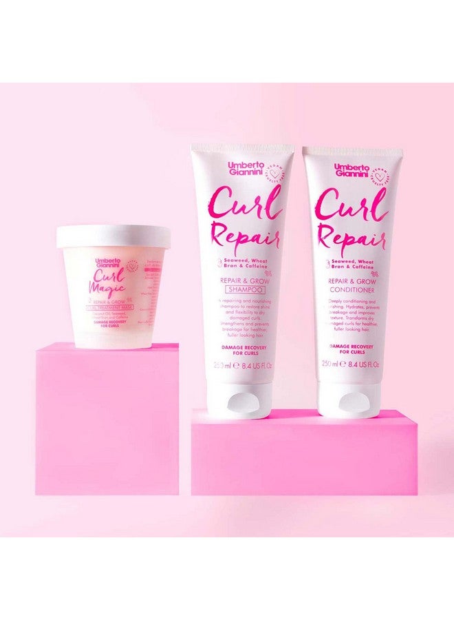 Umberto Giannini Curl Repair Conditioner, Vegan & Cruelty Free Repair & Growth Formula with Seaweed, Wheat Bran & Caffeine, 250 ml - Image 3