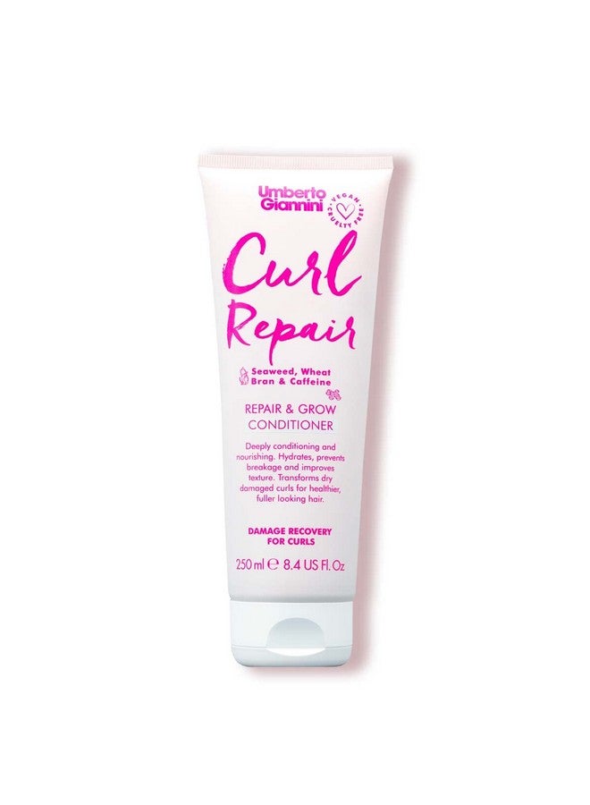Umberto Giannini Curl Repair Conditioner, Vegan & Cruelty Free Repair & Growth Formula with Seaweed, Wheat Bran & Caffeine, 250 ml - Image 1