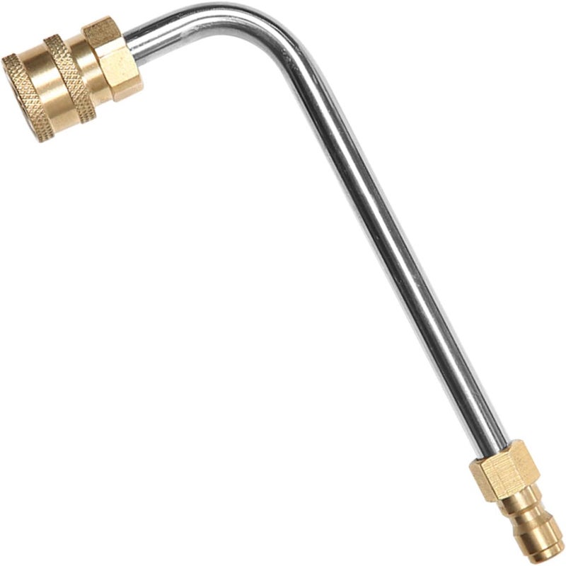 Sooprinse Washer Gutter Cleaner Attachment,Pressure Washer Gutter Rod for Lance/Wand 1/4 Inch Quick Connect,90 degrees curved rod (7 inch) - Image 1
