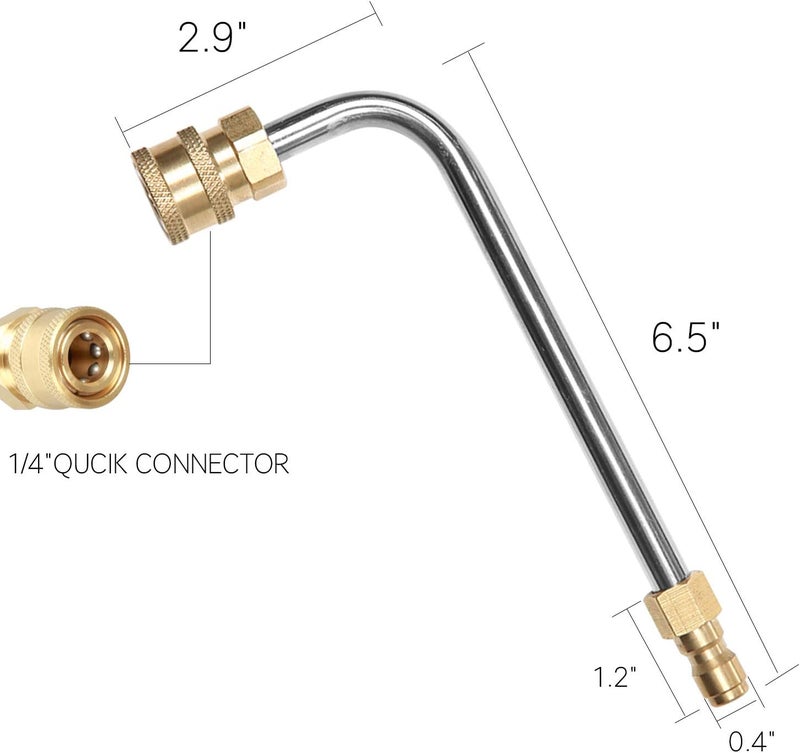 Sooprinse Washer Gutter Cleaner Attachment,Pressure Washer Gutter Rod for Lance/Wand 1/4 Inch Quick Connect,90 degrees curved rod (7 inch) - Image 3