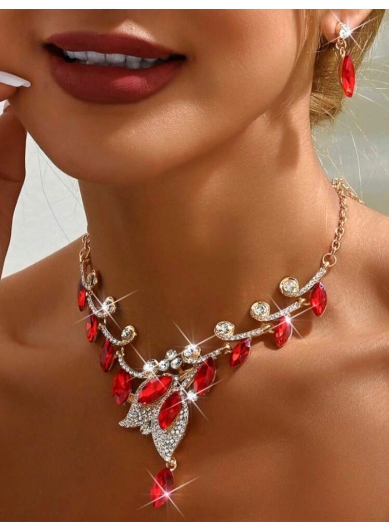 JewelryPalace Amazing Trendy Women's Zirconia Necklace And Earrings Jewellery Set  - Image 2