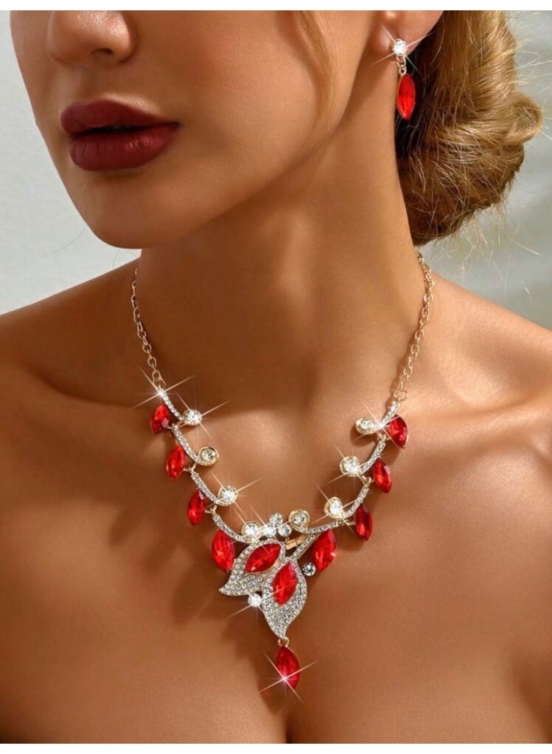 JewelryPalace Amazing Trendy Women's Zirconia Necklace And Earrings Jewellery Set  - Image 1