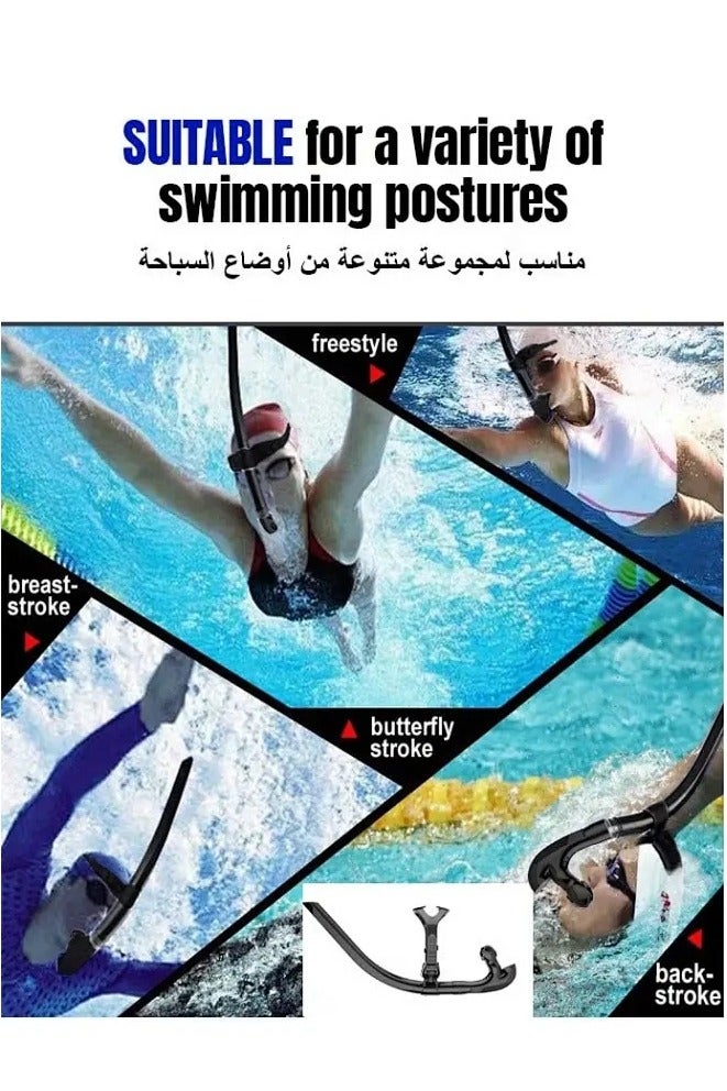 Generic Snorkel Lap Swimming,Breathing tube for swimming，Swimming accessories，Swimming equipment，Swimmer Training Diving Snorkeling  Comfort food grade silicone bite, One-Way Purge Valve,for Pool Open Water - Image 3
