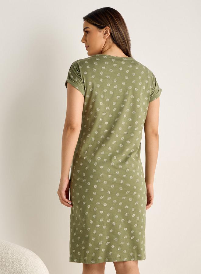 سبلاش فيڤ فستان حمل بطبعات شاملة - Image 3