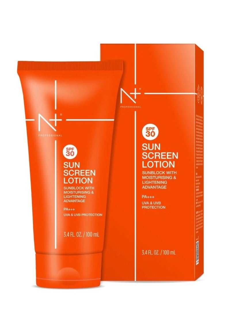 N Plus Professional Sunscreen Lotion SPF 30 – Tinted, Mattifying Sun Protection with UVA & UVB Defense, Hydrating Formula for Instant Bright Glow, 50ml - Image 1