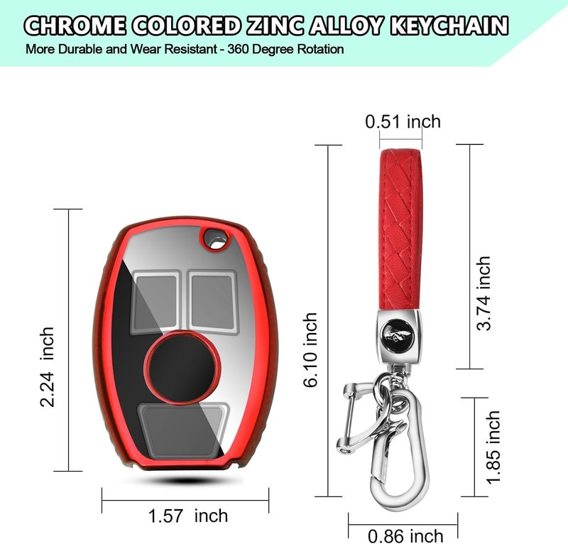 FT FUNTOR Mercedes Key Cover with Keychain - D-Red TPU Case for Various Mercedes Models - Image 5