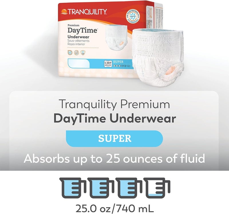 Tranquility Premium DayTime Disposable Absorbent Underwear 64 Count L 4454 in Waist Super Absorbency Breathable AllDay Comfort Adult Diapers - Image 5