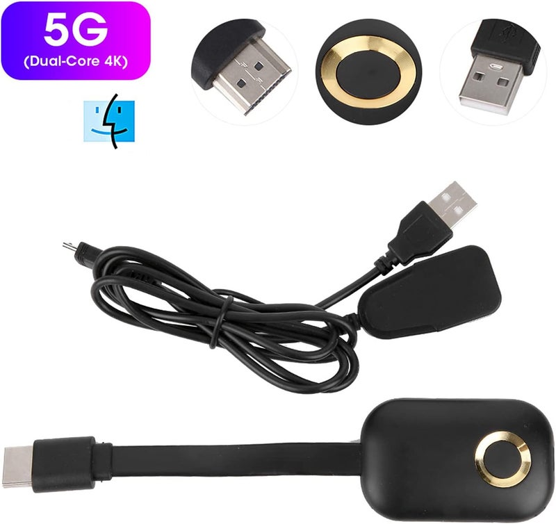 woobles Display TV Dongle HDMI for iOS Multi?Screen Interactive Receiver 4K Ultra HD Wireless HDMI Display Adapter Support Airplay/Miracast/DLNA(5G(Dual?Core 4K)) - Image 2
