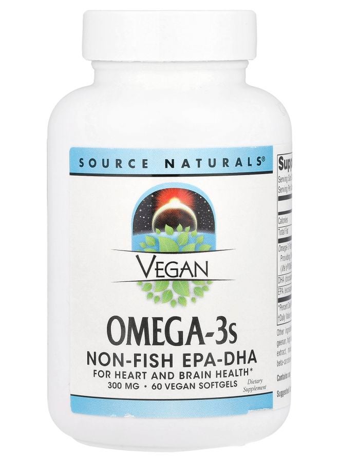 Source Naturals Vegan Omega-3s Non-Fish EPA-DHA 300 mg 60 Vegan Softgels