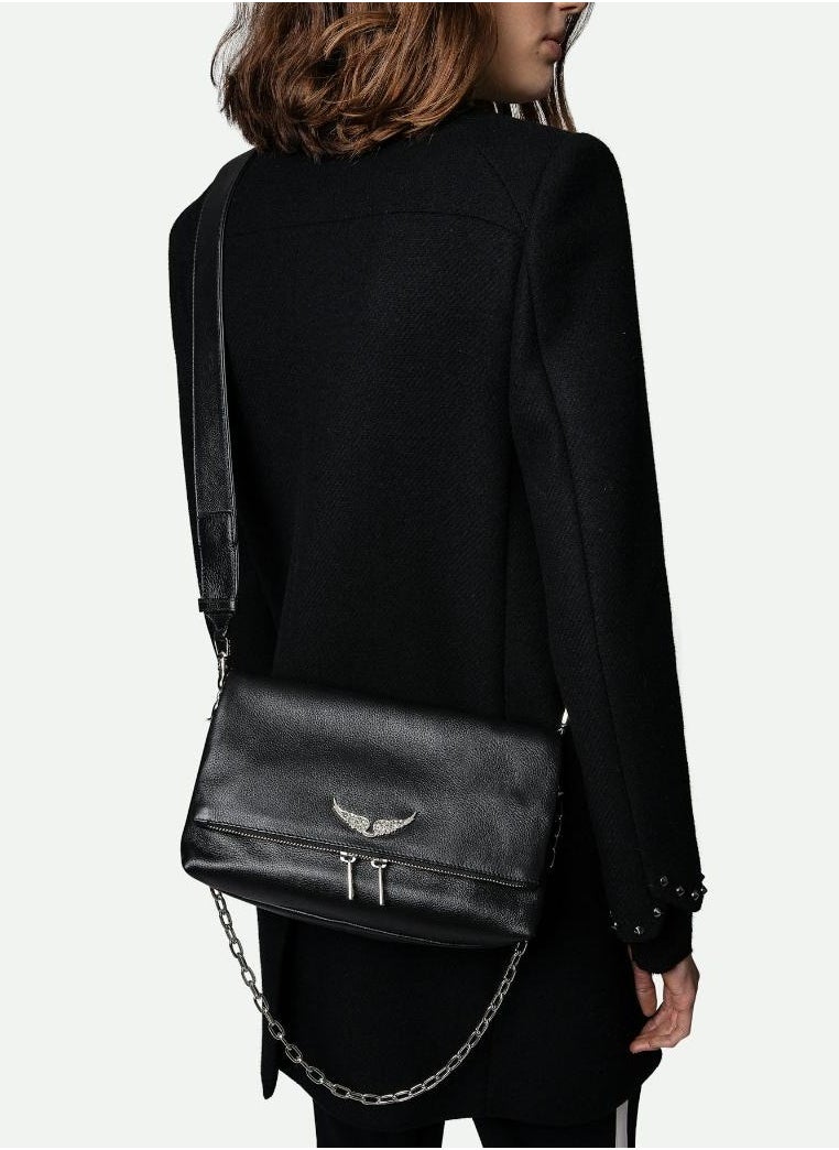 ZADIG & VOLTAIRE - ZADIG & VOLTAIRE Rocky iconic women’s black grained leather bag - Image 1