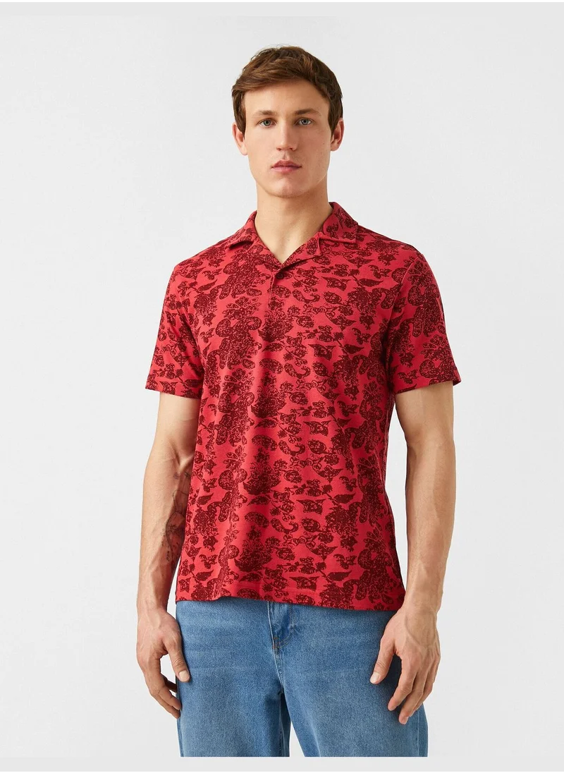 KOTON Shirt Neck Polo T-Shirt Cotton