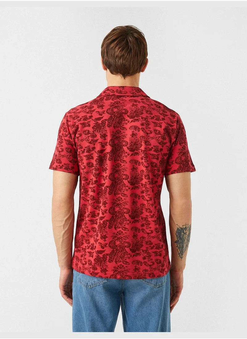 KOTON Shirt Neck Polo T-Shirt Cotton