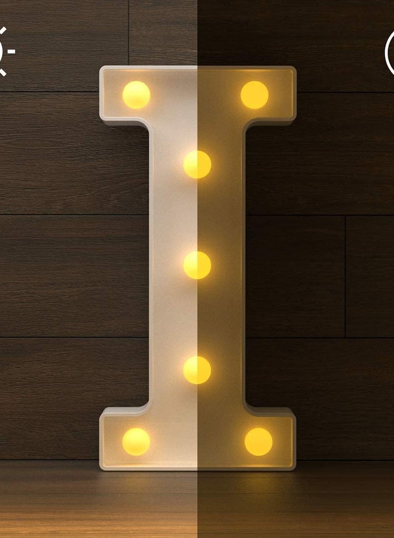Vitacelli Alphabet LED Letter Lights Light Up Plastic Letters Standing Hanging I ( 8.9in x 4.1 in x 1.8inches ) - Image 3