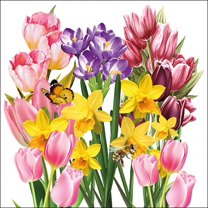 مناديل ورقية مزخرفة بتصميم زهور عباد الشمس والورد والتوليب والخشخاش والهيبسكوس - مجموعة 23-9 من المناديل المزخرفة - 1 منديل من كل تصميم - إجمالي 9 قطع - Image 2