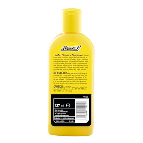 Formula 1 Leather Cleaner and Conditioner Liquid - Versatile Auto Interior Cleaner Treats All Leather, Vinyl, Rubber & Plastic Surfaces - with UV Protection & Spill Resistance (8 oz) - Image 2