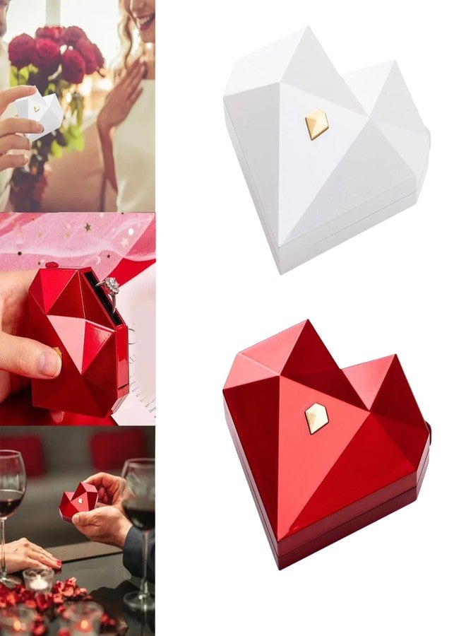 KICKZU Heart Shaped Jewelry Organizer - Earring - Ring Storage Case, Jewellery Box for Women for Gold, Rings Holder for Womens, Gift Box or Wedding Ceremony Ring Box for Gift - Image 2