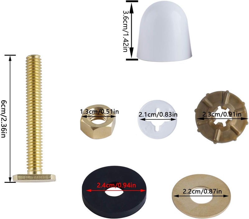 Hibbent Toilet Wax Ring Kit, Toilet Bowl Wax Ring with Brass Closet Bolts, Bolt Caps, PE Flange and Extra Retainers, Thick Wax Ring Gasket for Toilet Bowl- Gas, Odor and Watertight Seal - Image 3