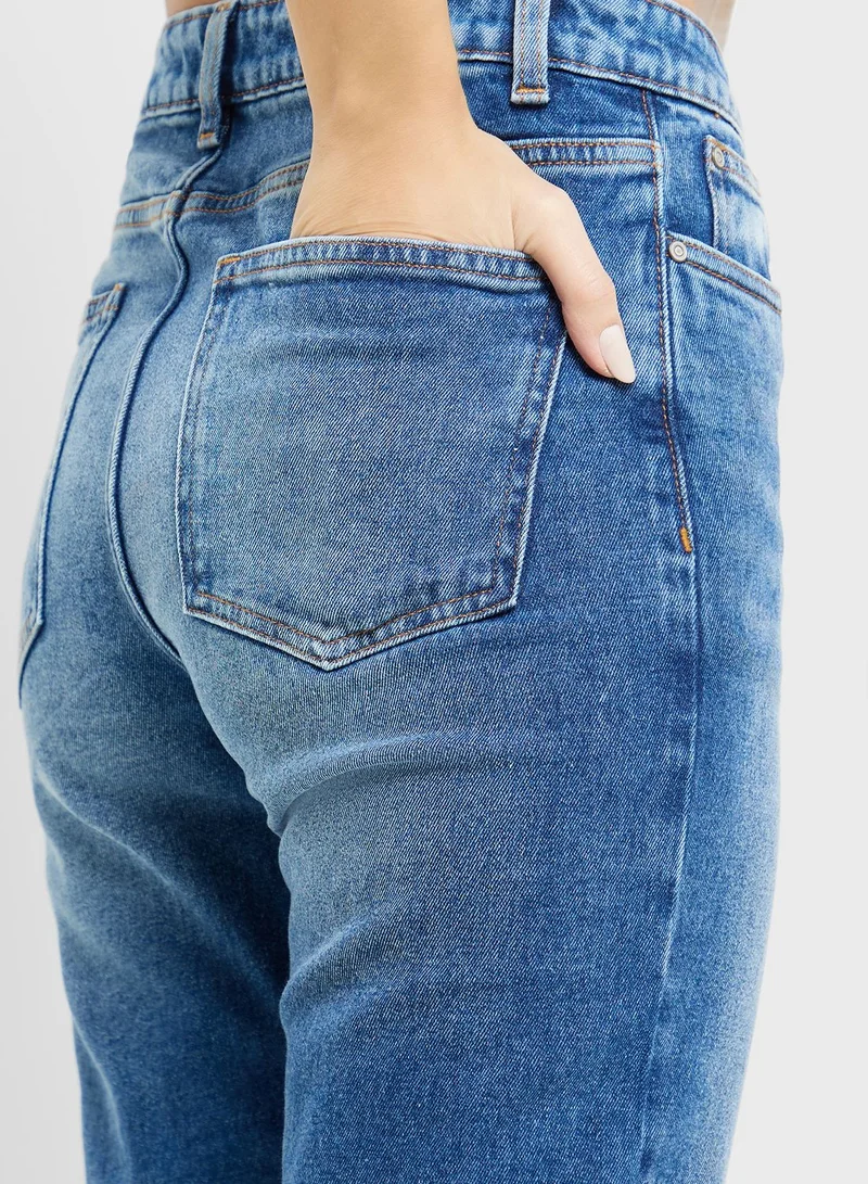Ginger Mid Wash Straight Fit Jeans