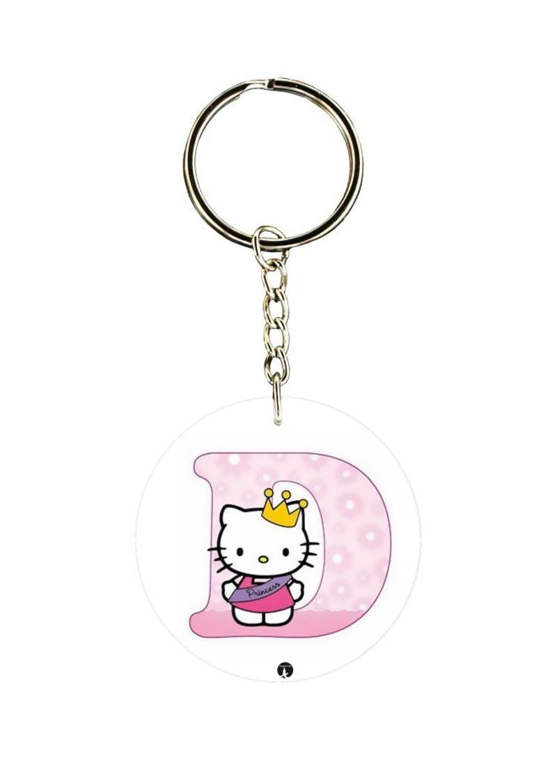 RKN Hello Kitty Letter D Printed Keychain