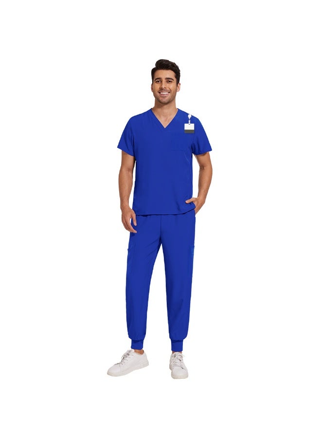 NIBEMINENT Men'S Suit  V-Neck Medical Suit Men'S Comfortable Suit Hospital Work Simple Professional Work Clothing Medical Place - Image 1