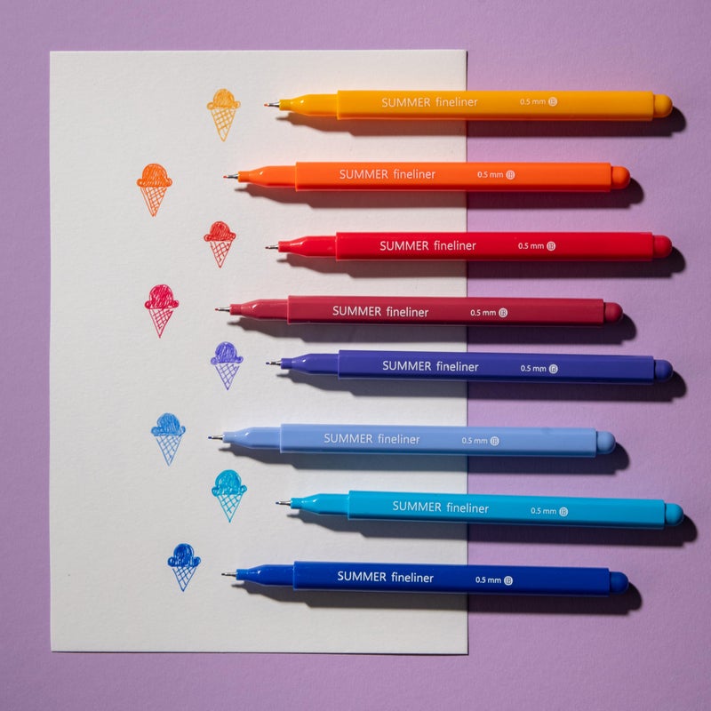 DIVERSEBEE Fine Tip Pens, 8 Bible Pens No Bleed Through, Assorted Colors, 0.5mm Fine Point Fineliner Markers for Journaling, Bible Study Journaling Supplies and Accessories (Summer) - Image 2