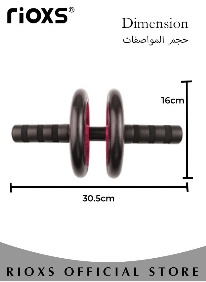 AB Wheel Roller Kit,6-In-1 Abdominal Muscle Training Rollers Kit- Wheel Roller,Knee Mat,Push-Up Bars,Handle Grips,Skipping Ropes,8 Shaped Exercise Cord,Portable Core Strength Home Gym Exercise Workout Equipment