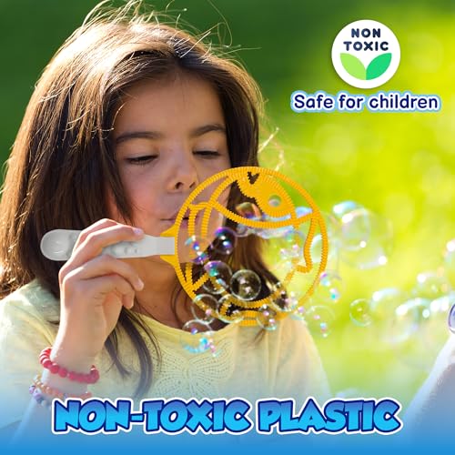 Atlasonix Giant Bubble Wands - Bubbles for Kids, Giant Bubbles, Bubble Toys, Large Blowing Rings, Variety Shapes Set for Big Soap Bubbles, Includes Huge Bubble Mix Solution Kit 11,19 Pack - Image 5