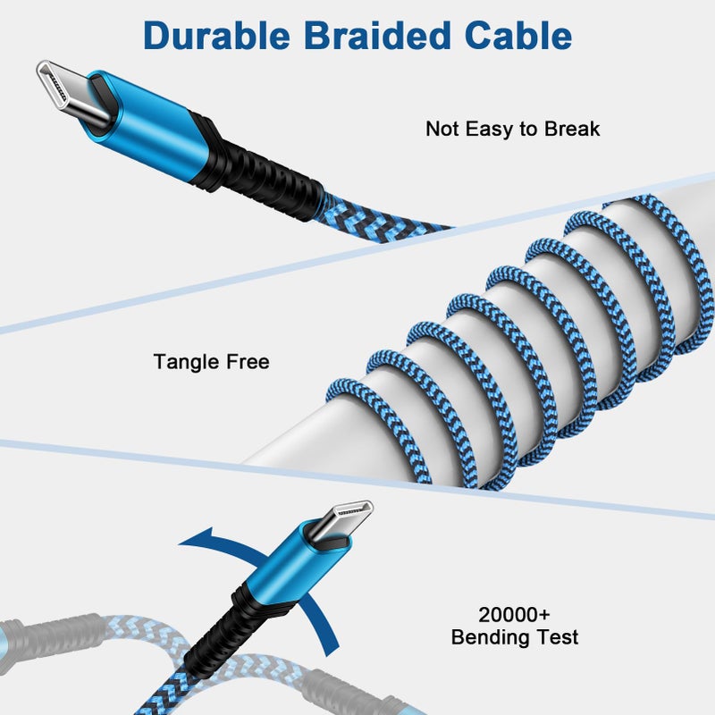 Ououdee Samsung S24 S25 S26 Fast Charger Type C Cord 2Pack/3FT Braided USB C to USB A Car Charging Cord for Samsung Galaxy A17 A16 A15 5G,A55,A54,A25,A35,A14,S24,S23,S22,S21,S20,iPhone 17 16 15 Pro,Pixel 9,8 - Image 3