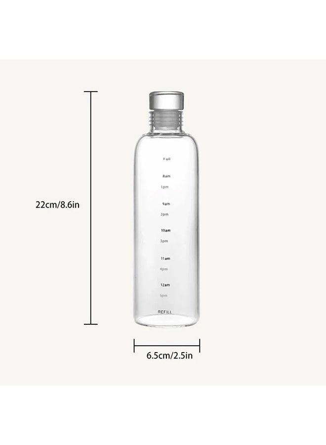 500Ml Water Cup With Time Marker, Portable Transparent Drink Bottle Large Capacity Sports Water Bottles (Transparent White) - Image 2