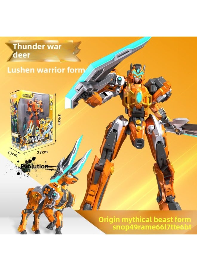 Iron And Steel Dragon 3 Mountain Sea God Beast Record Six In One Deformation Robot Burst Inflammation Lion Boy Toy King Kong Mecha-Color:Evolution Version Of Sawtooth Shark [24cm + Variable 3 Forms] Weapon: Cannon